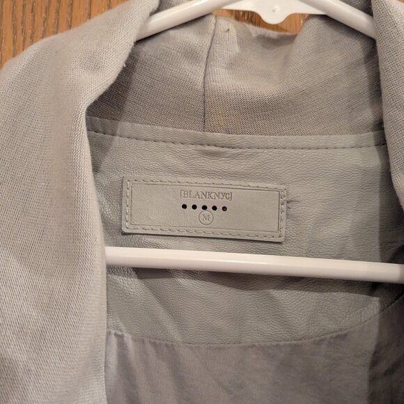 BlankNYC Gray Faux Leather Drape Asymmetrical Moto Zip Jacket/Shirt-Size Medium - Picture 3 of 4